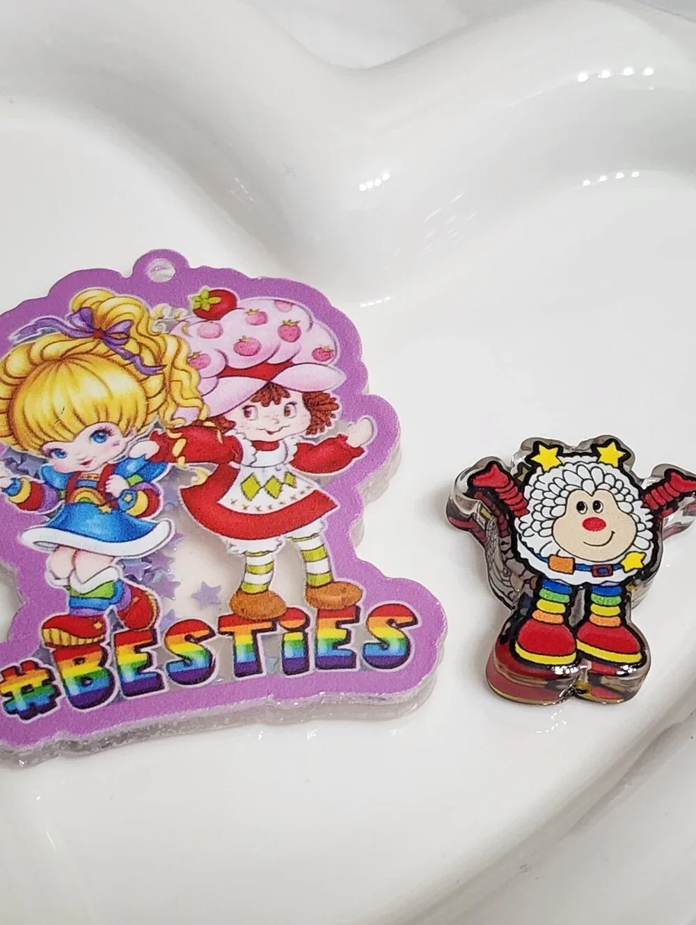 Strawberry Rainbow Pendant‎ Flat Focal Bead Keychain Phone Chain Jewelry Making